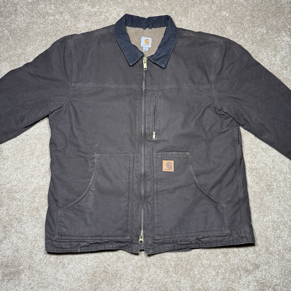 Carhartt C61 Sandstone Sherpa Lined Ridge Coat Dark Brown Size XL Regular